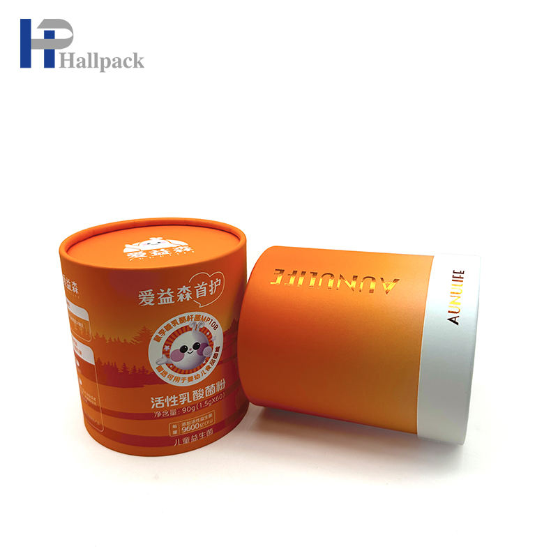 Круглая картонная упаковка из эко-крафт-бумаги для косметического ремесла с тиснением и исчезновением печати.