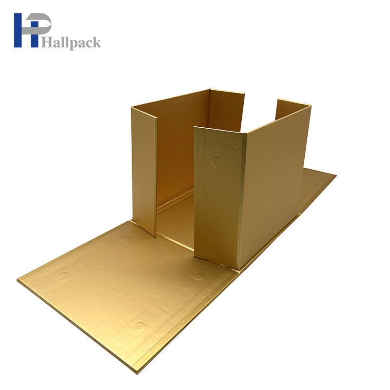 Оптовая торговля складная золотая упаковочная бумажная коробка квадратная форма магнитная крышка бумажная коробка