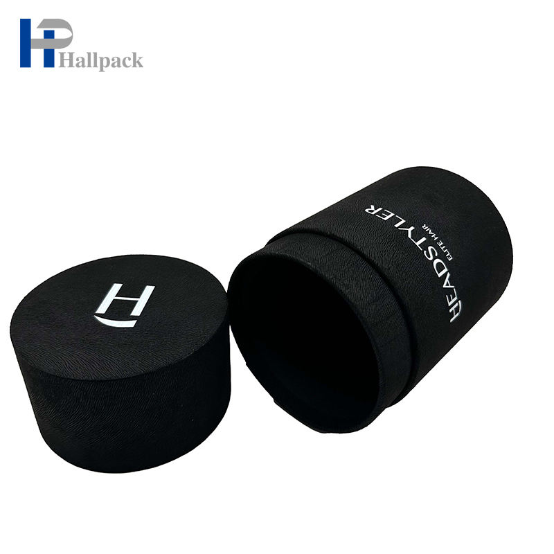 Изготовленная на заказ большая емкость упаковочная бумажная трубка с плоским краем в форме цилиндра, подарочная коробка с крышкой, черная бумажная трубка