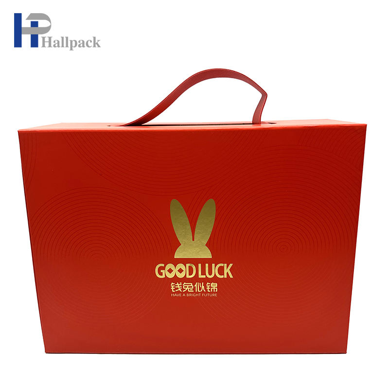 Роскошная изготовленная на заказ магнитная складная бумажная коробка большого размера с кожаной веревочкой руки